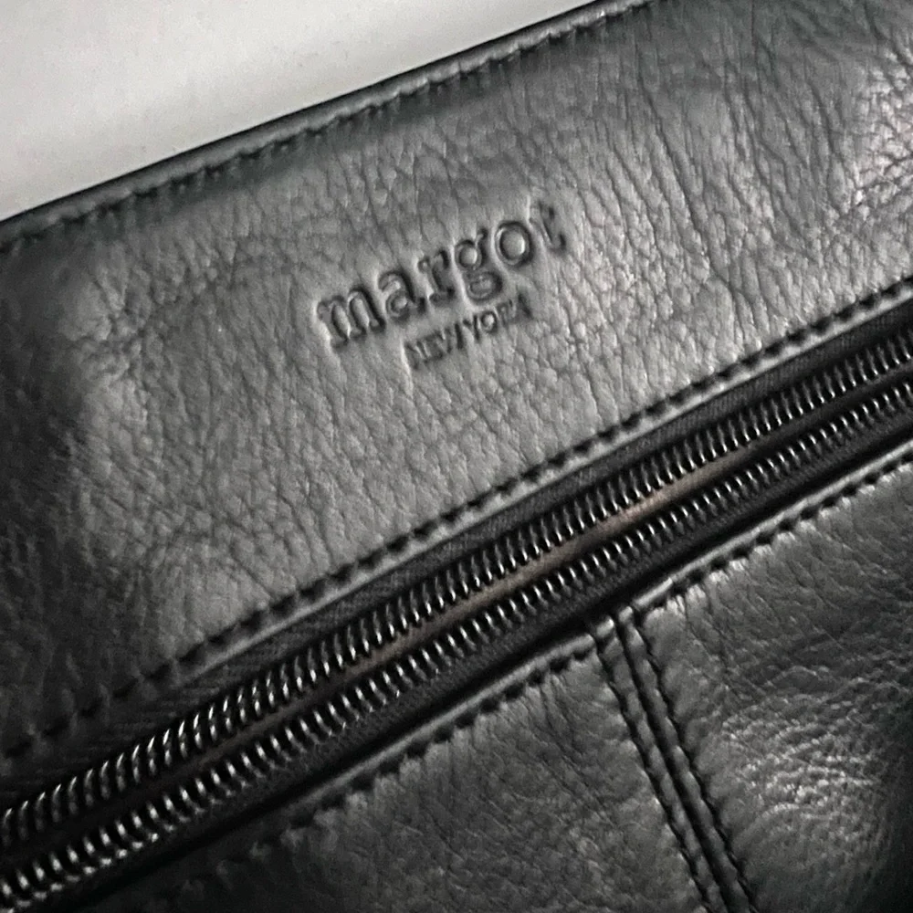 Margot Black Leather Crossbody Bag